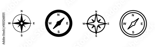 Compass icon set. arrow compass icon vector