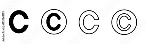 Copyright icon set. copyright symbols