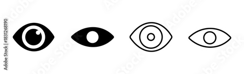 Eye icon set. Eye vector icon. Look and Vision icon.