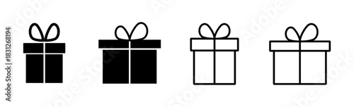 Gift icon set. gift vector icon. birthday gift