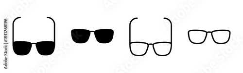 Glasses icon set. Glasses vector icon