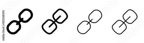 Link icon set. Hyperlink chain symbol.