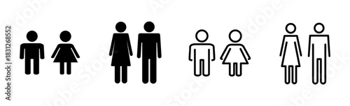 Man and woman icon set. male and female symbol