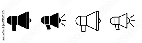 Megaphone icon set. Loudspeaker icon vector.