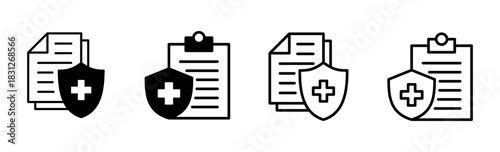 Medical insurance icon set. health insurance icon