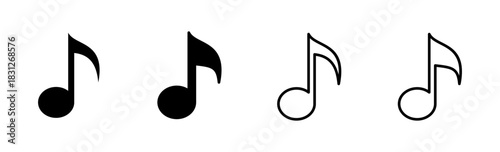 Music icon set. note music icon vector. tone icon