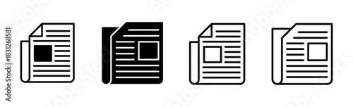 Newspaper icon set. news paper vector sign
