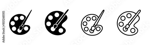 Paint icon set. paint brush icon vector. paint roller icon vector