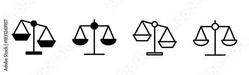 Scales icon set . Law scale icon. Justice sign