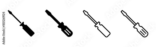 Screwdriver icon set. tools icon vector