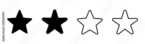Star Icon set. rating icon vector. favourite star icon