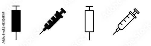 Syringe icon set. injection icon vector.