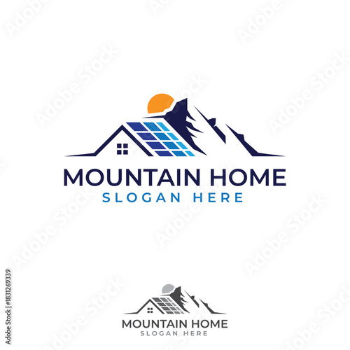 Solar home or Solar energie logo concept design template
