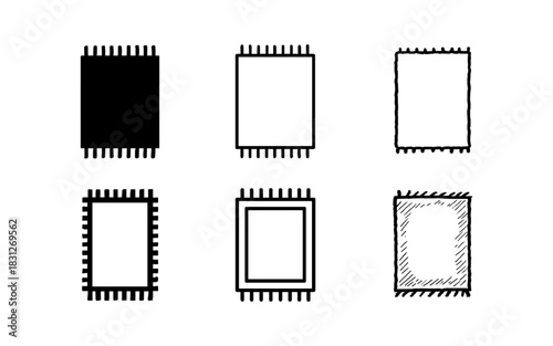 Variety of microchip designs in minimalist styles
