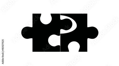 Puzzle pieces connecting a musical note and a question mark, representing the enigma of music, problem-solving, and understanding.