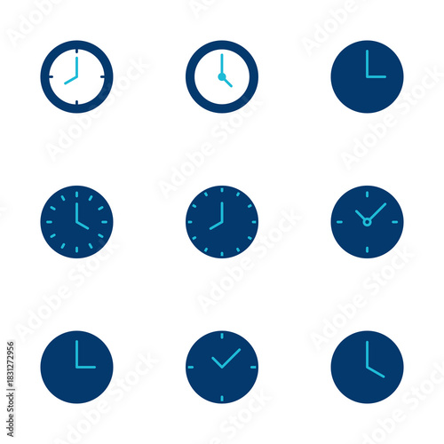 Clock icon vector isolated on white background. Time icon vector. Clock vector icon