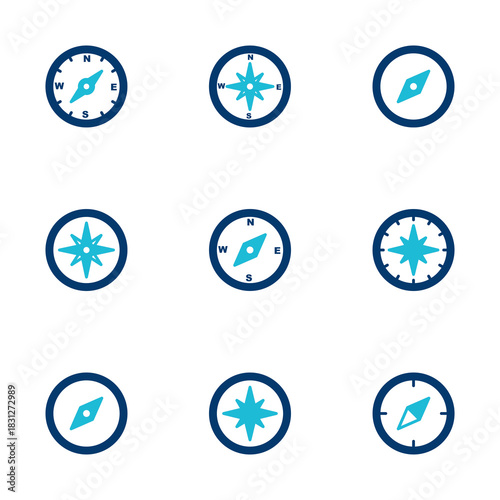 Compass icon vector isolated on white background. Compass vector icon