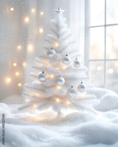 Pure Solid White Christmas Background