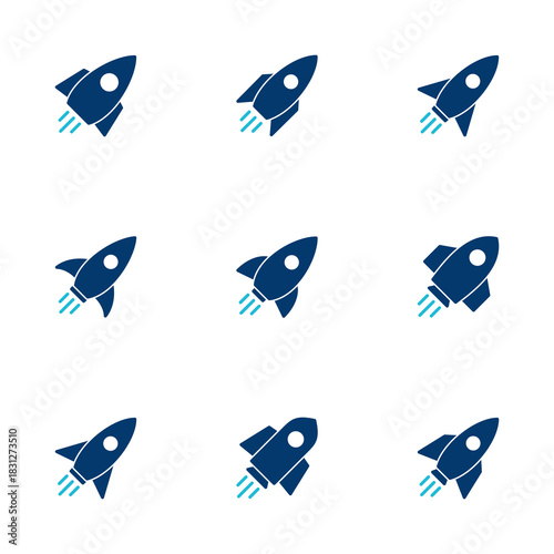 Rocket icon vector isolated on white background. Start Up Concept Symbol. Startup icon