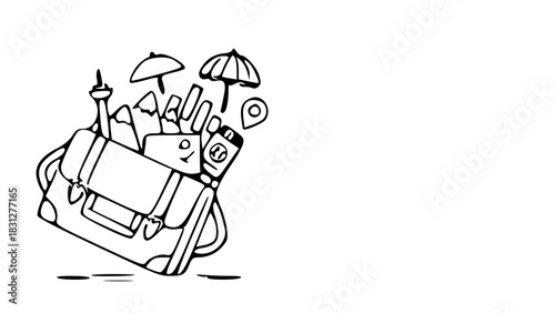 “Explore More” Travel Bag Composition