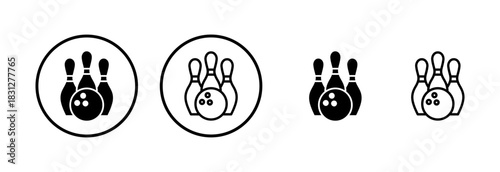 Bowling icon logo design. bowling ball and pin sign and symbol.