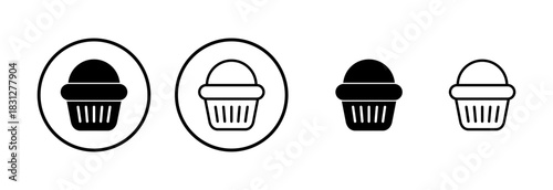 Cup cake icon logo design. Cup cake sign and symbol