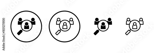 Hiring icon logo design. Search job vacancy sign and symbol. Human resources concept. Recruitment