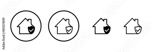 home insurance icon logo design. home protection sign and symbol