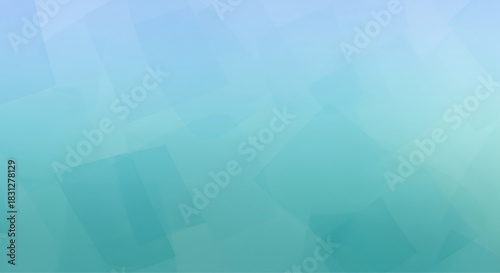 An abstract geometric background featuring layers of overlapping semi-transparent squares in calming shades of cyan, teal, and light blue.