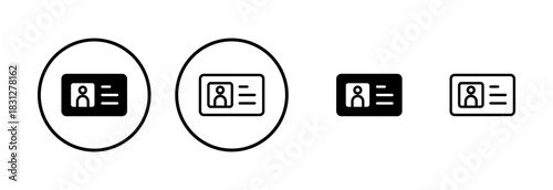 License icon logo design. ID card icon. driver license, staff identification card