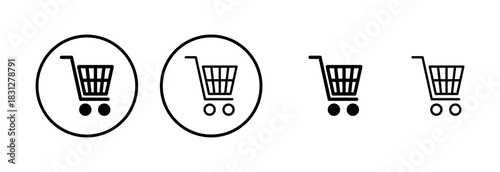 Shopping icon logo design. Shopping cart sign and symbol. Trolley icon