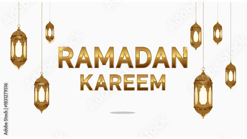 “Ramadan Kareem Typography with Lantern Accent”