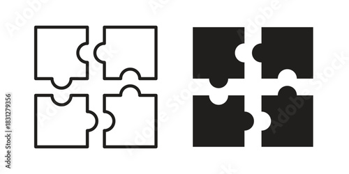 Puzzle pieces icon for your website design, logo, app, UI. EPS10