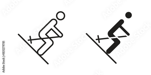 Skiing icon for your website design, logo, app, UI. EPS10