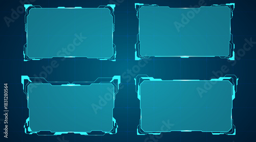 Hologram UI Frame Collection – Transparent-style frames for futuristic UI Theme 