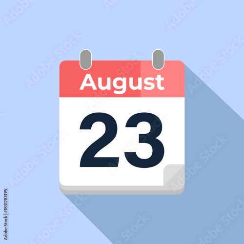 August 23 Vector Calendar
Modern flat color vector calendar with date