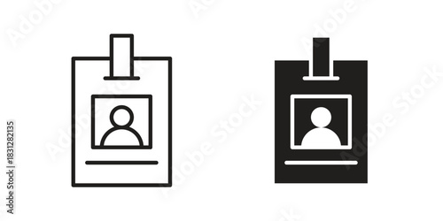 ID badge icon pictogram in trendy outline style. icon, sign or symbol.