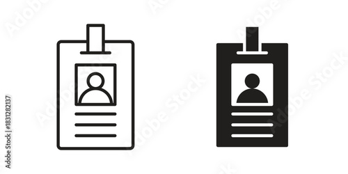 ID badge icon pictogram in trendy outline style. icon, sign or symbol.