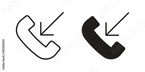Incoming Call icon pictogram in trendy outline style. icon, sign or symbol.
