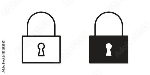 Lock icon pictogram in trendy outline style. icon, sign or symbol.