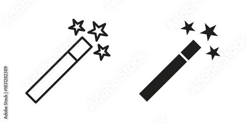 Magic wand icon pictogram in trendy outline style. icon, sign or symbol.