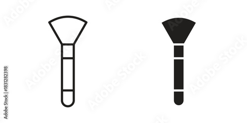 Makeup brush icon pictogram in trendy outline style. icon, sign or symbol.