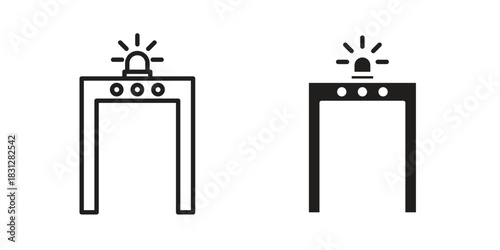 Metal detector icon pictogram in trendy outline style. icon, sign or symbol.
