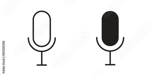 Microphone icon pictogram in trendy outline style. icon, sign or symbol.
