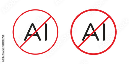 No ai sign icon pictogram in trendy outline style. icon, sign or symbol.