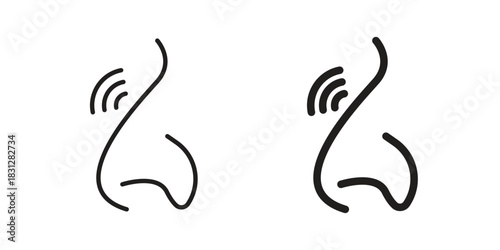 Nose pain icon pictogram in trendy outline style. icon, sign or symbol.