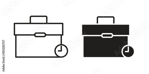 Office time icon pictogram in trendy outline style. icon, sign or symbol.