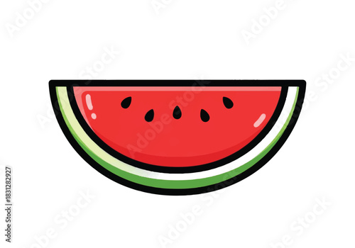 Slice of Juicy Watermelon with Seeds.