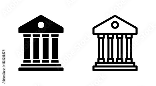 Bank icon symbol for apps and websites. Bank sign and symbol, museum, university