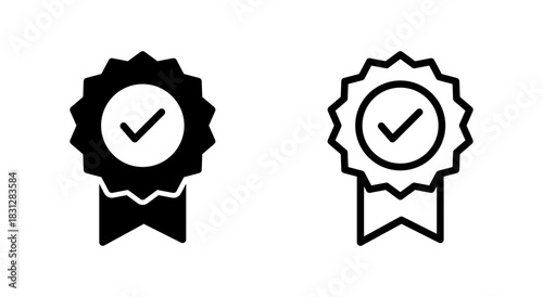 Approved icon symbol for apps and websites. Certified Medal Icon